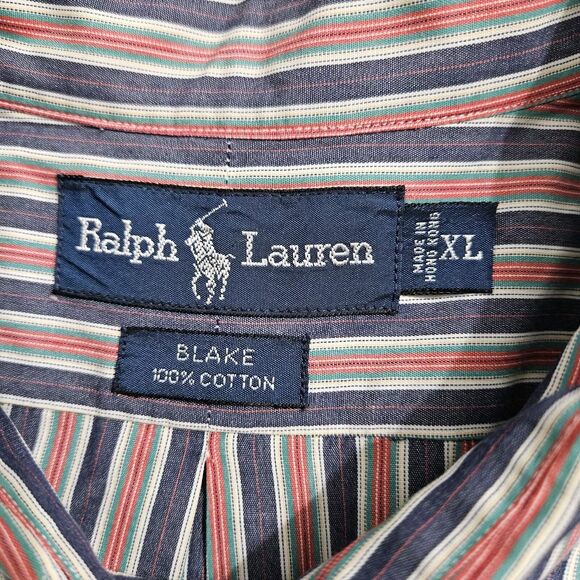 Ralph Lauren Shirt Mens XL Blake Striped Long Sleeve Button Down Cotton Career - Picture 4 of 10